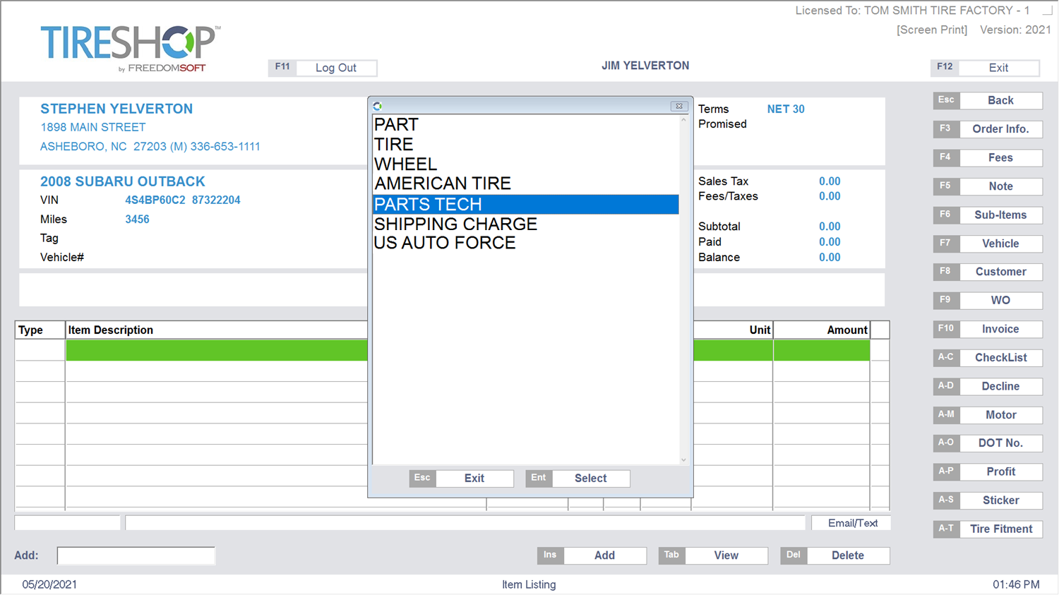 How to Order From PartsTech on / Freedomsoft