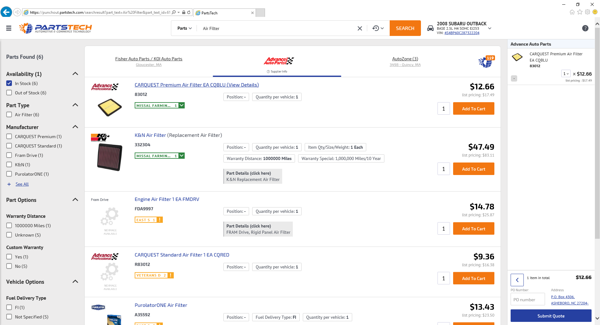 How to Order From PartsTech on / Freedomsoft